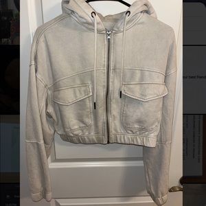 Urban Outfitters zip up cropped hoodie